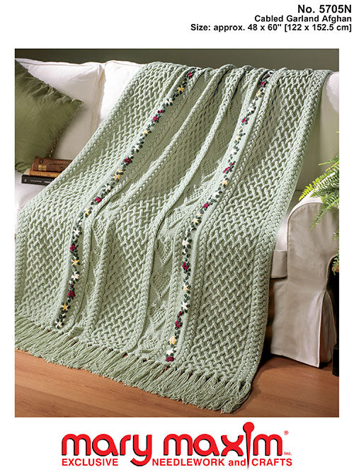 Cabled Garland Afghan Pattern
