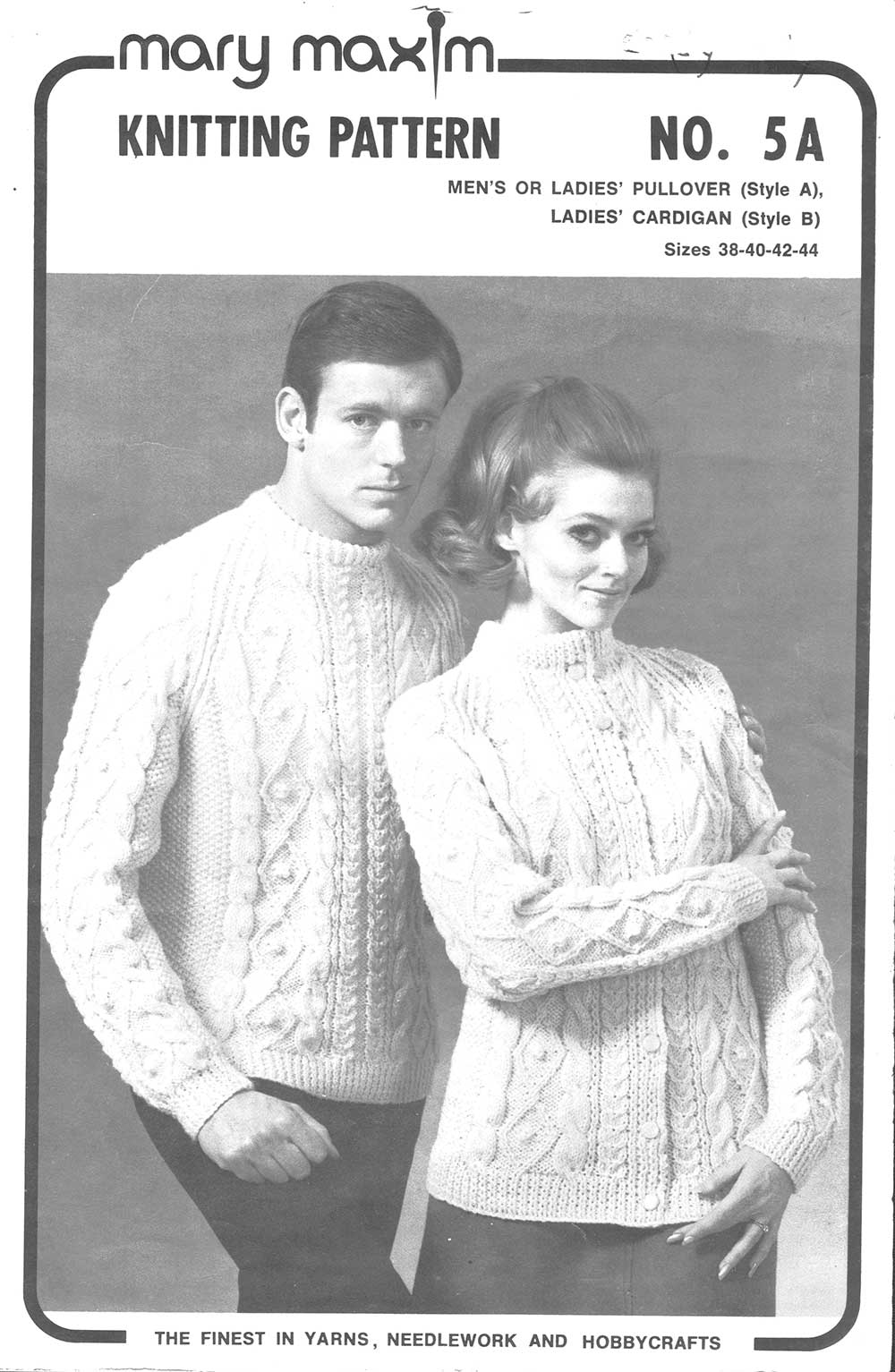 Men's or Ladies' Pullover & Ladies' Aran Fisherman Cardigan Pattern