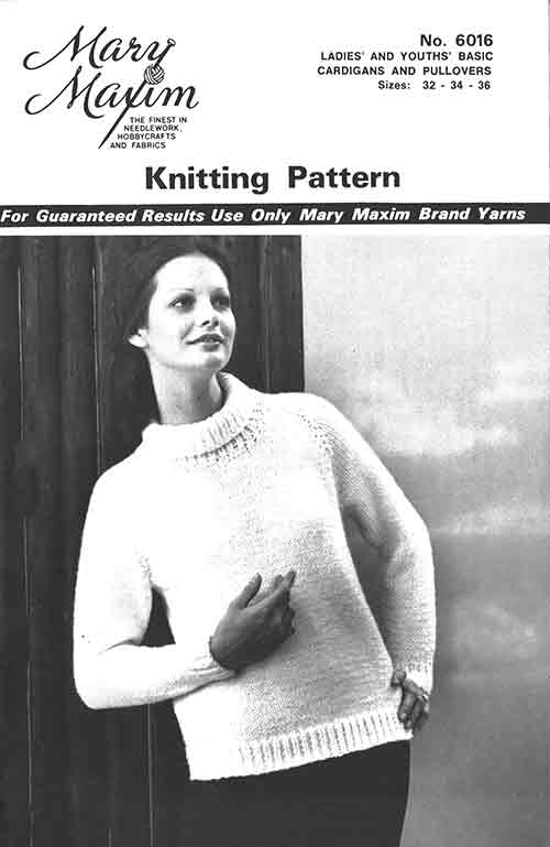 Ladies' & Youths' Basic Cardigan & Pullover Pattern