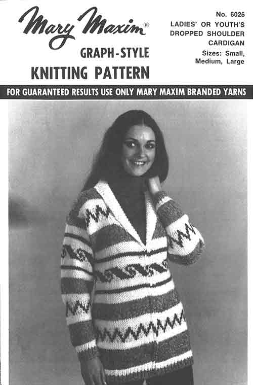 Ladies' or Youth's Dropped Shoulder Cardigan Pattern