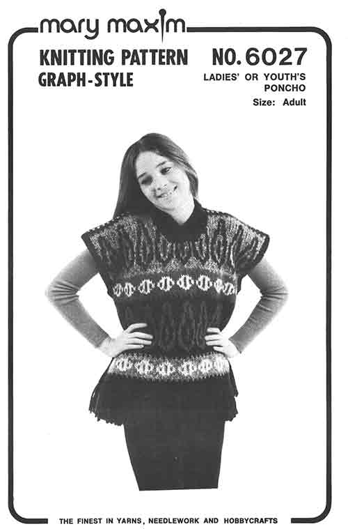 Ladies' or Youth's Poncho Pattern