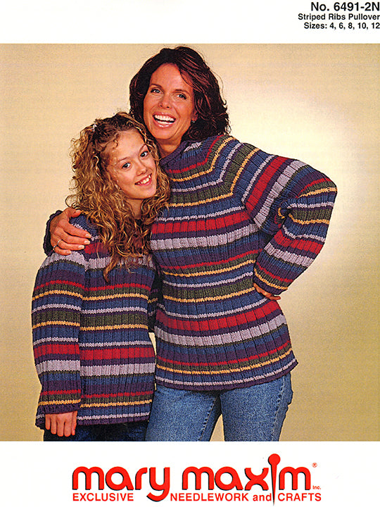 Patrón de jersey con costillas a rayas