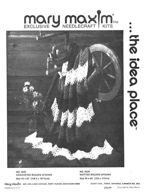 Crocheted or Knitted Bolero Afghan Pattern