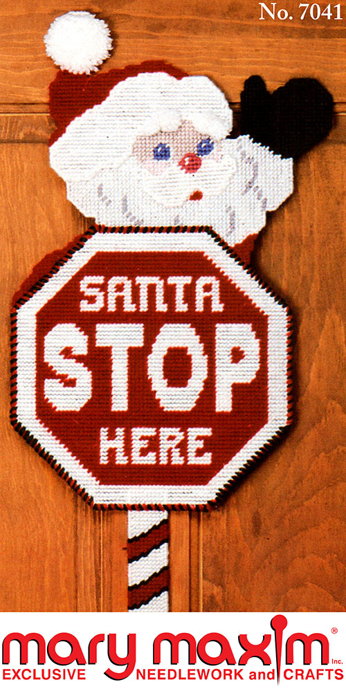Patrón de señal de stop de Papá Noel