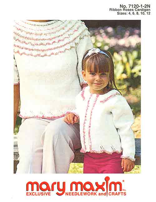 Patrón de cárdigan de rosas de cinta