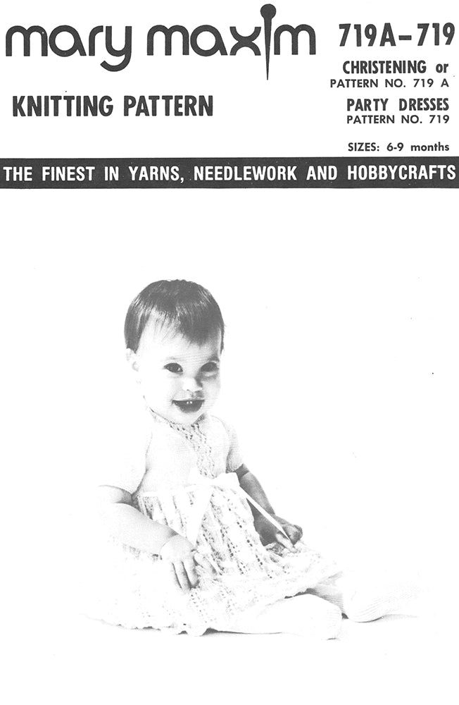 Patrón de vestido de bautizo y vestido de fiesta