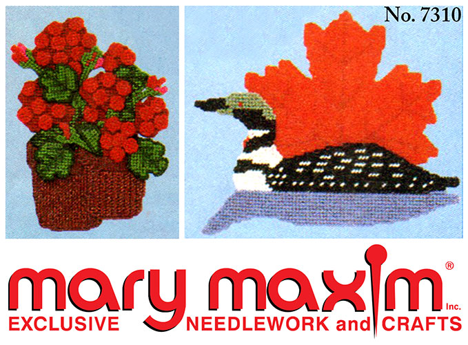 Loon with Maple Leaf and Geranium Sign Pattern