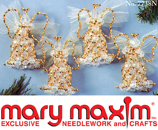 Gold Beaded Angels Pattern