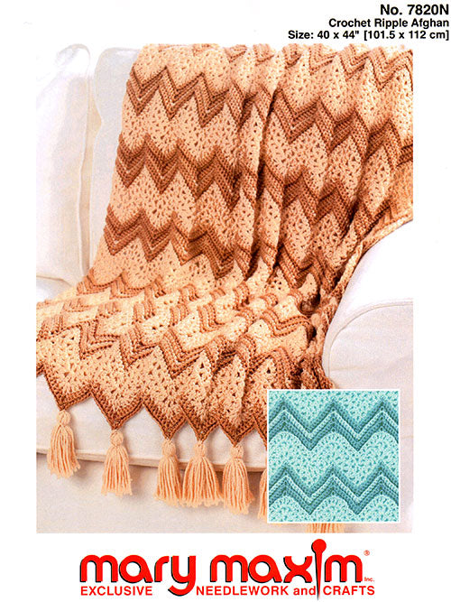 Patrón afgano ondulado de ganchillo