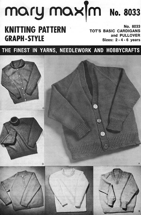 Toddler's Basic Cardigans and Pullovers Pattern