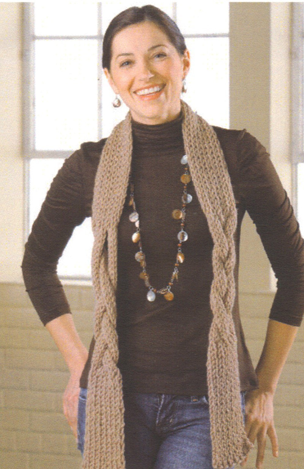 Patrón de bufanda trenzada