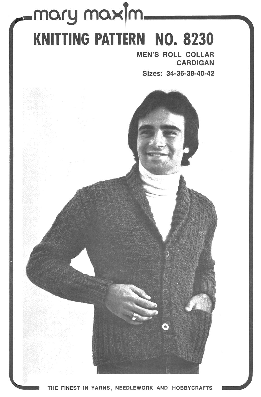 Men's Roll Collar Cardigan Pattern