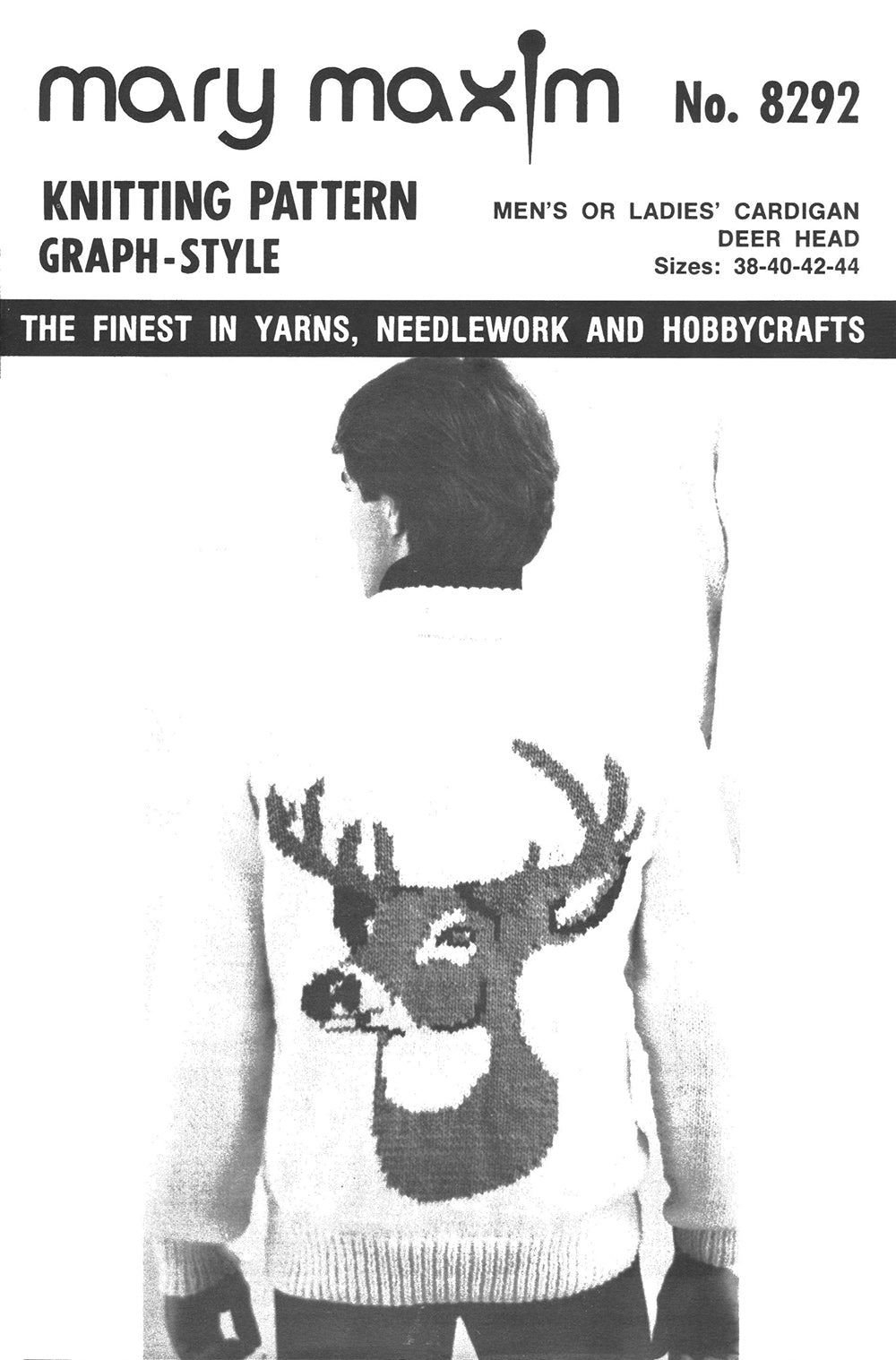 Men's or Ladies' Cardigan - Deer head Pattern