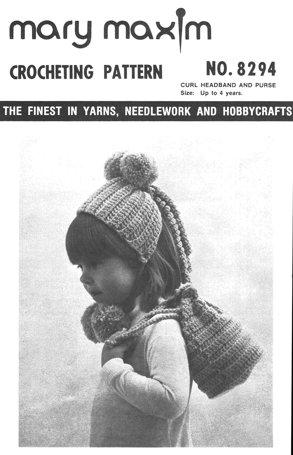 Patrón de diadema y bolso con rizos