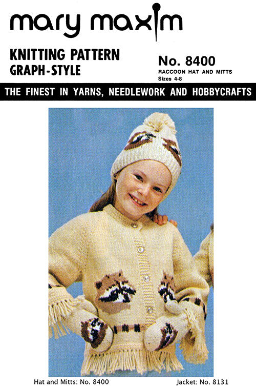 Patrón de sombrero y guantes de mapache