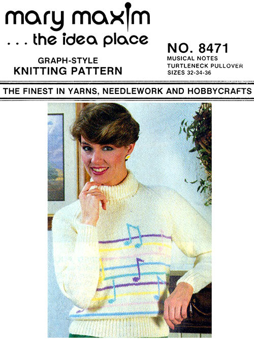 Musical Notes Turtleneck Pullover Pattern