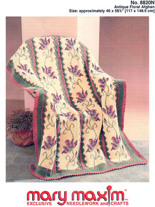 Antique Floral Afghan Pattern – Mary Maxim