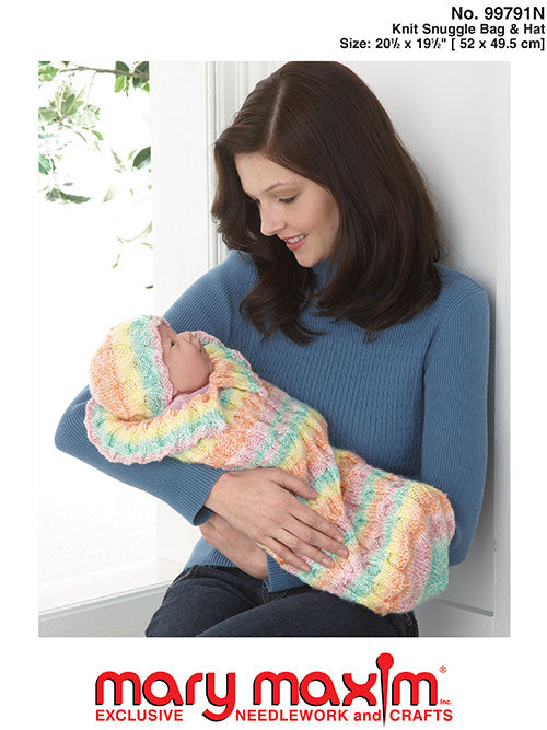 Patrón de gorro y bolso para acurrucarse de punto