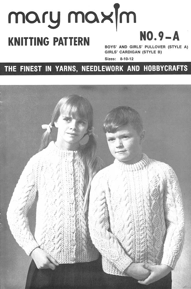 Boys' And Girls' Aran Fisherman Pullover & Girls' Cardigan Pattern