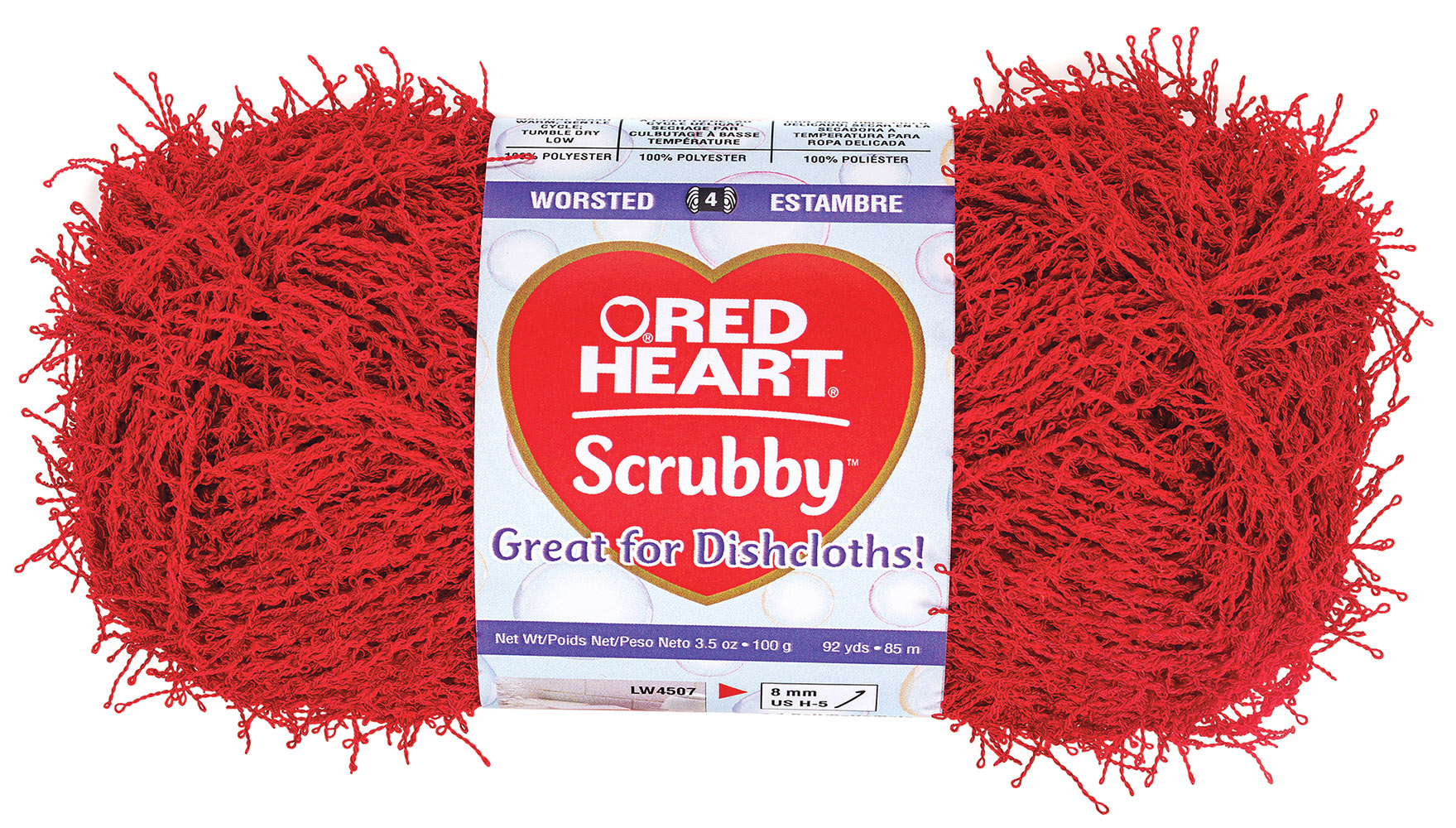 New Red Heart SCRUBBY CHERRY 0905 Yarn 3.5 oz Single Skein