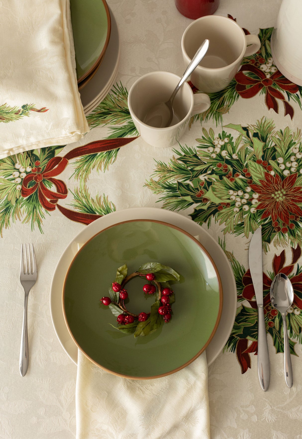 Christmas Ribbons Tablecloth