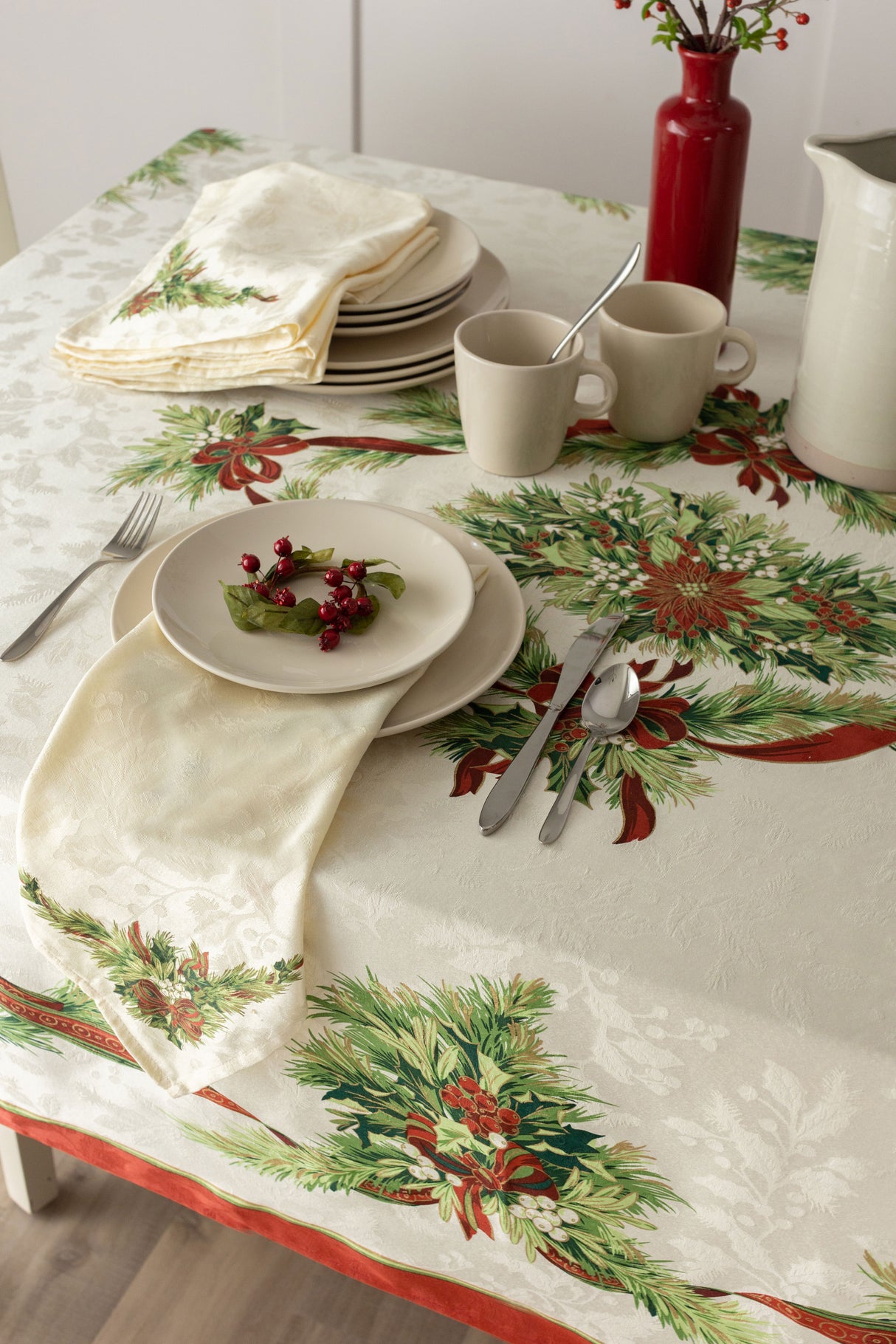 Christmas Ribbons Tablecloth