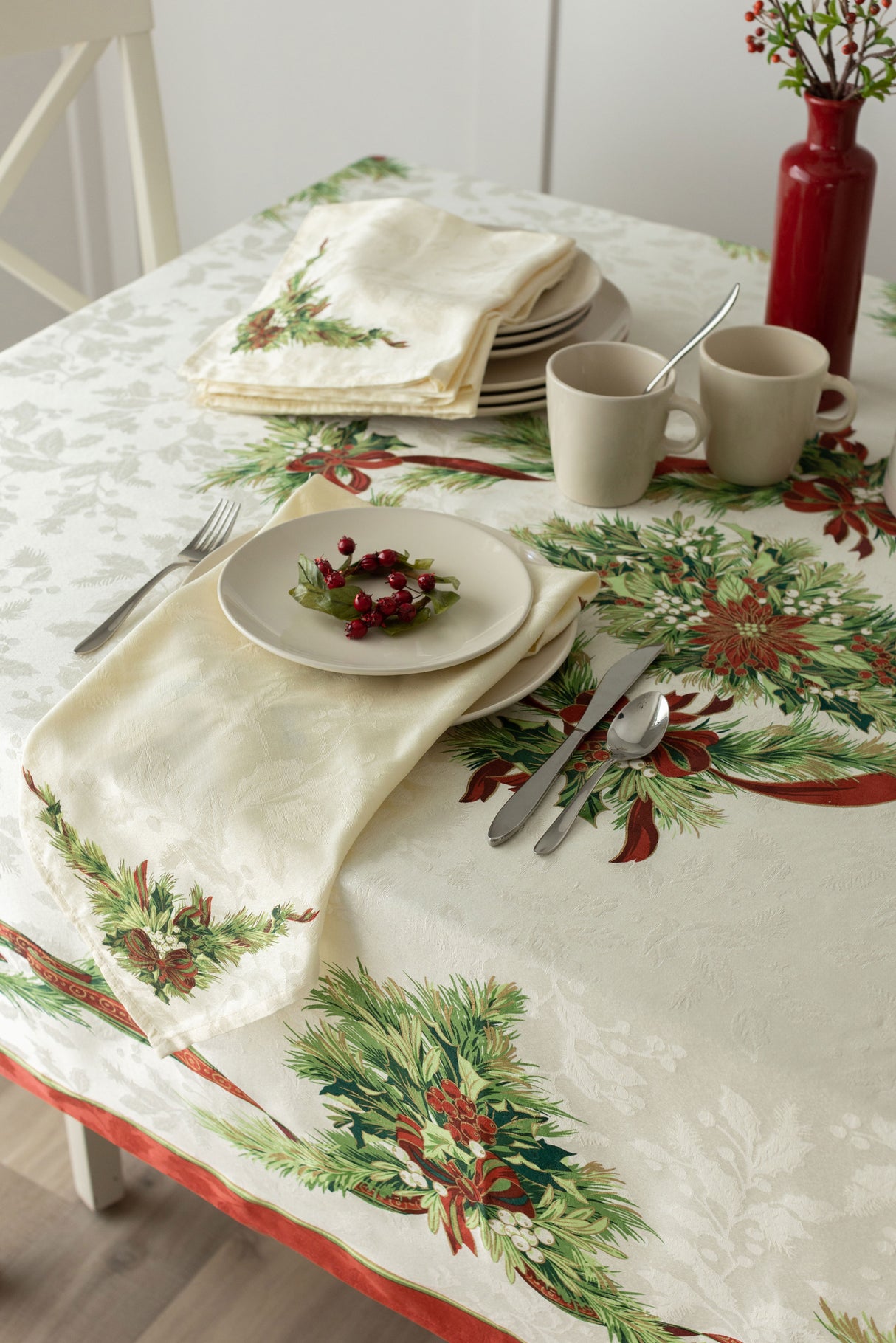Christmas Ribbons Tablecloth