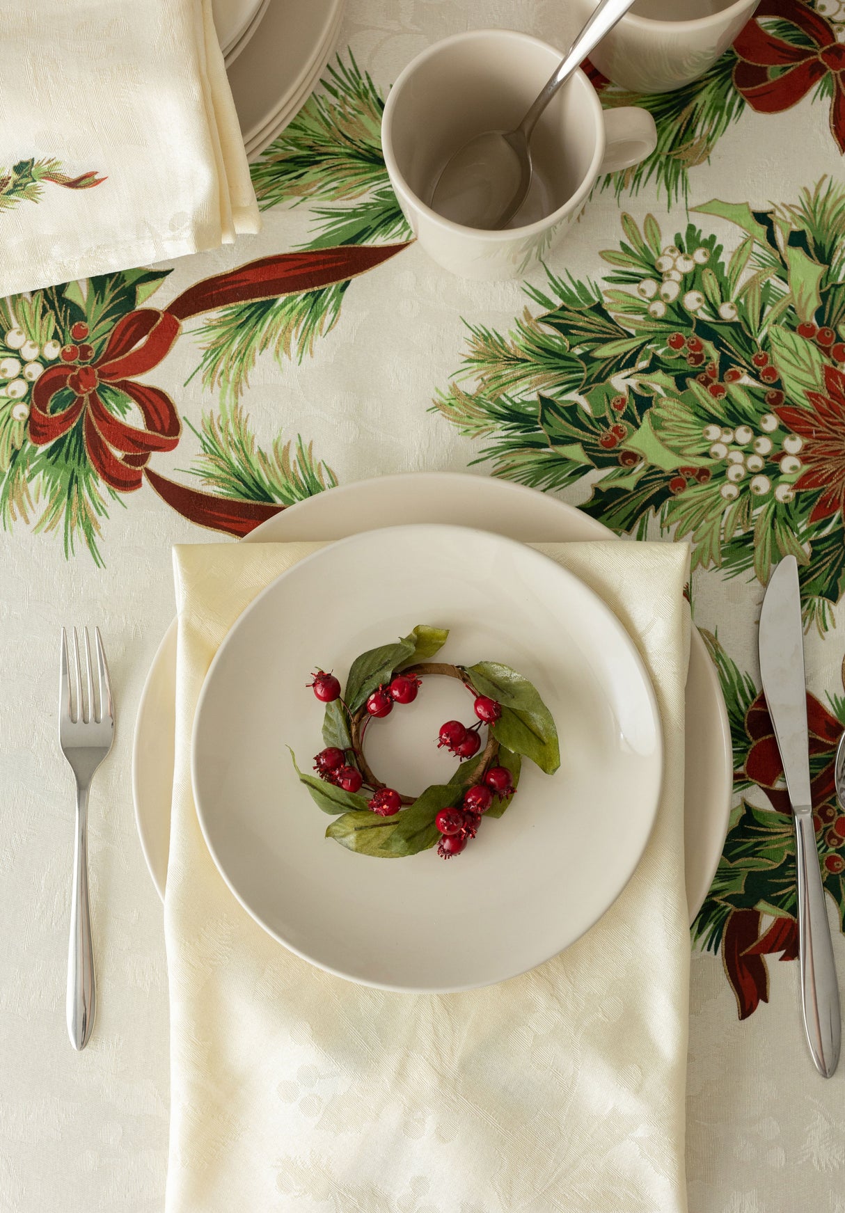 Christmas Ribbons Tablecloth