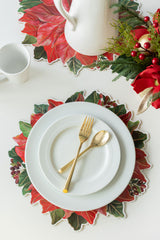 Poinsettia Glow Cork Placemats