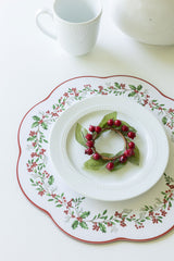 Holly Wreath Cork Placemats