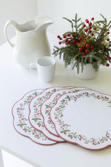 Holly Wreath Cork Placemats