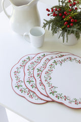 Holly Wreath Cork Placemats