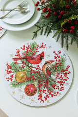 Festive Cardinals Cork Placemats