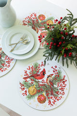 Festive Cardinals Cork Placemats