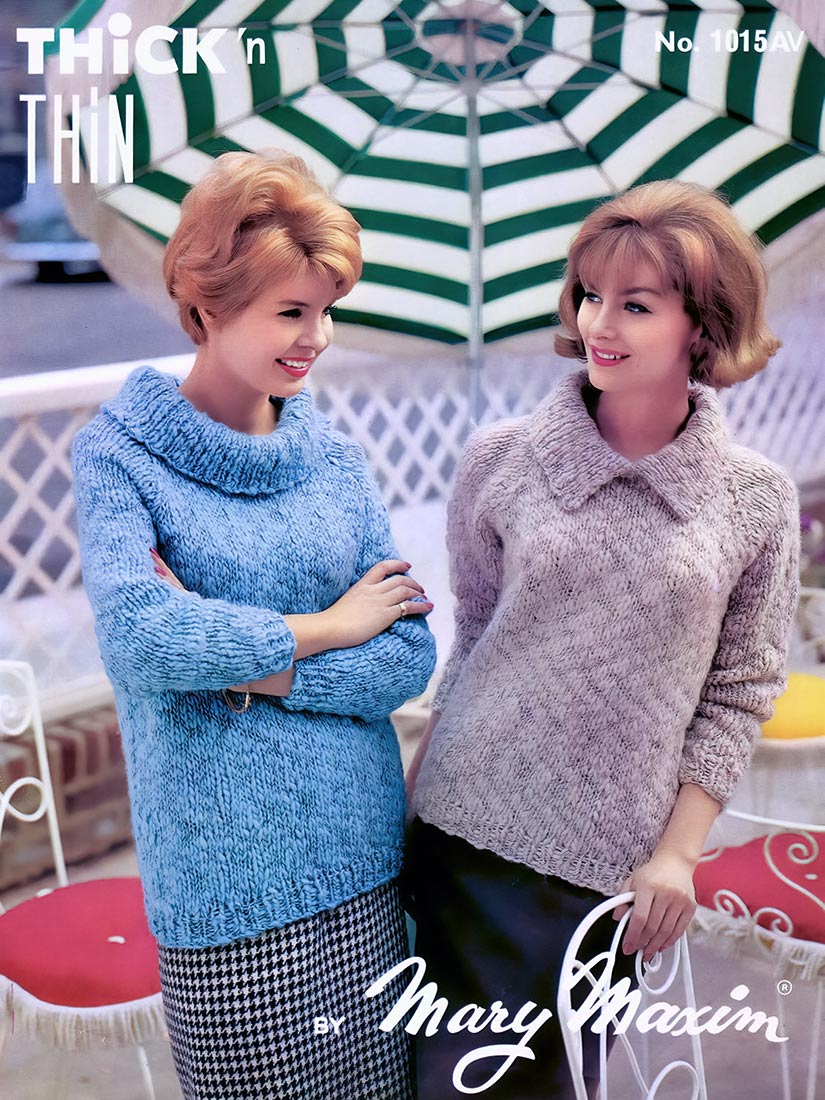 Sweaters with Alternative Collars Pattern – Mary Maxim