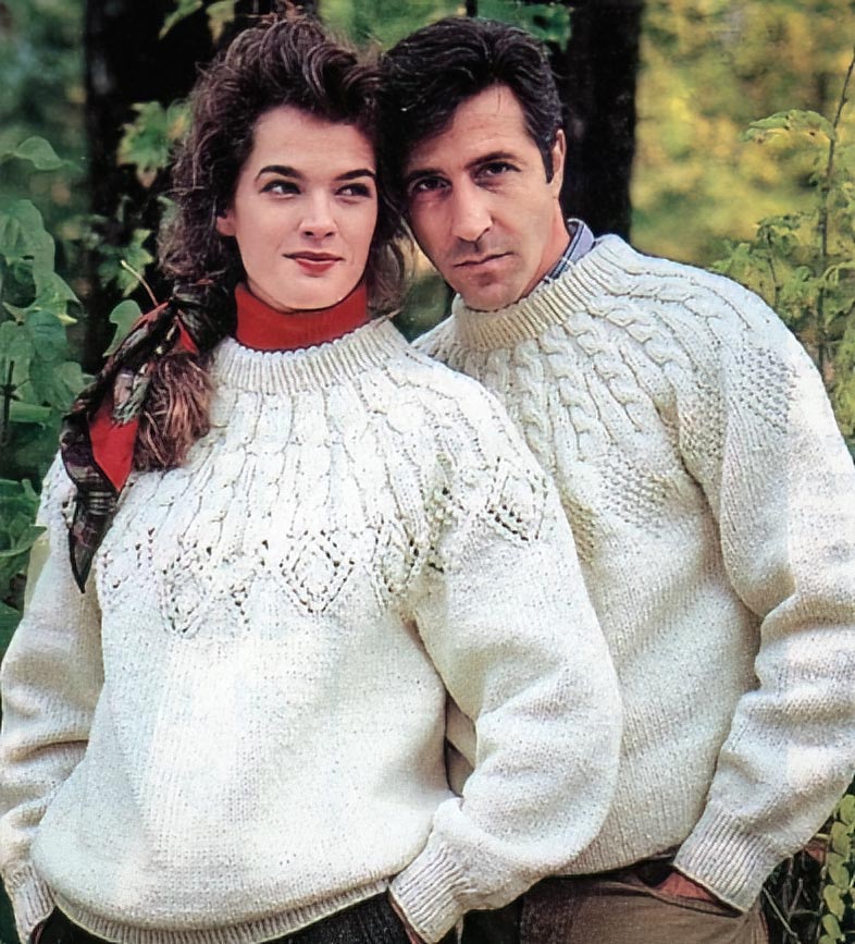 Aran Yoke Pullover Pattern – Mary Maxim