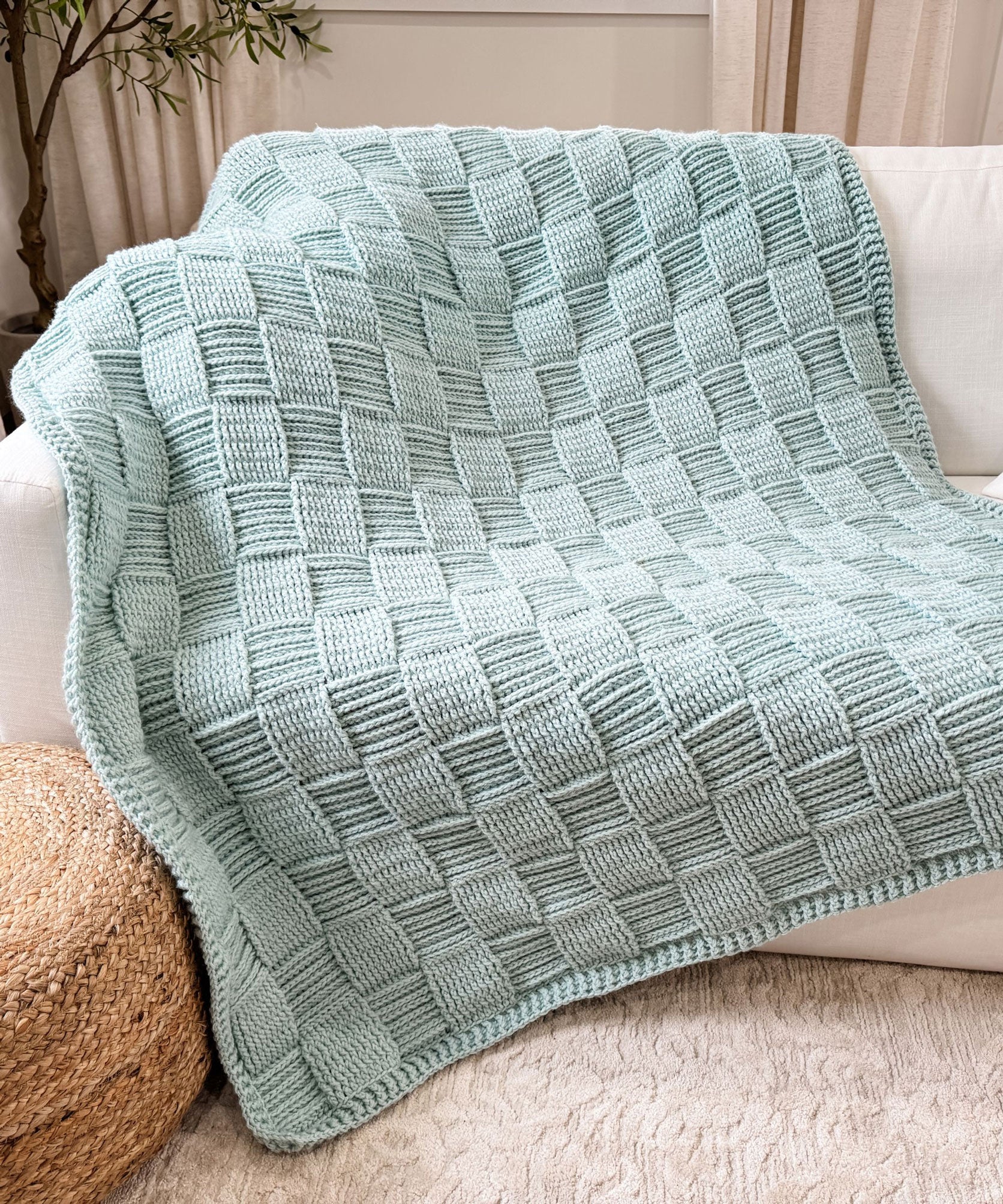 Seabreeze Basket Weave Blanket – Mary Maxim