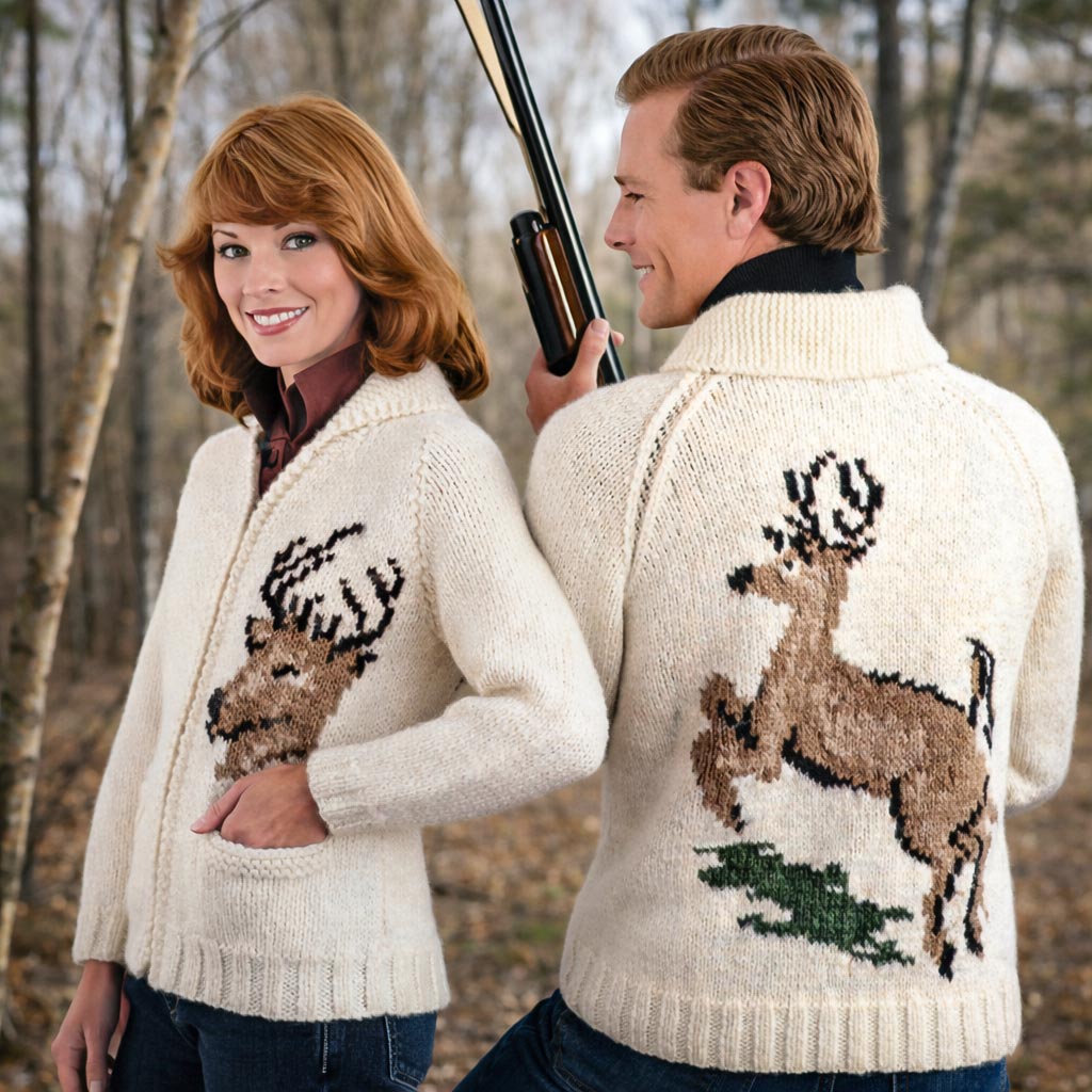 Men's or Ladies' Deer Cardigan Pattern – Mary Maxim
