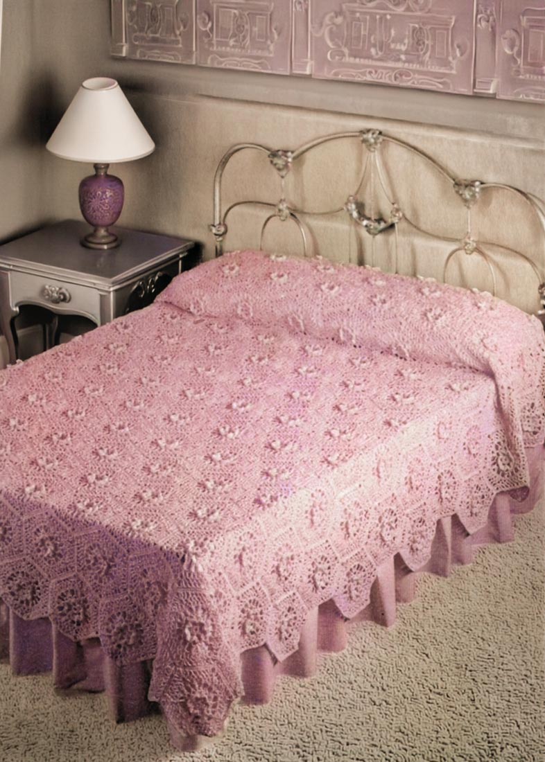 Hexagon Rose Motif Bedspread Pattern – Mary Maxim Hexagon Rose Motif Bedspread Pattern – Mary Maxim