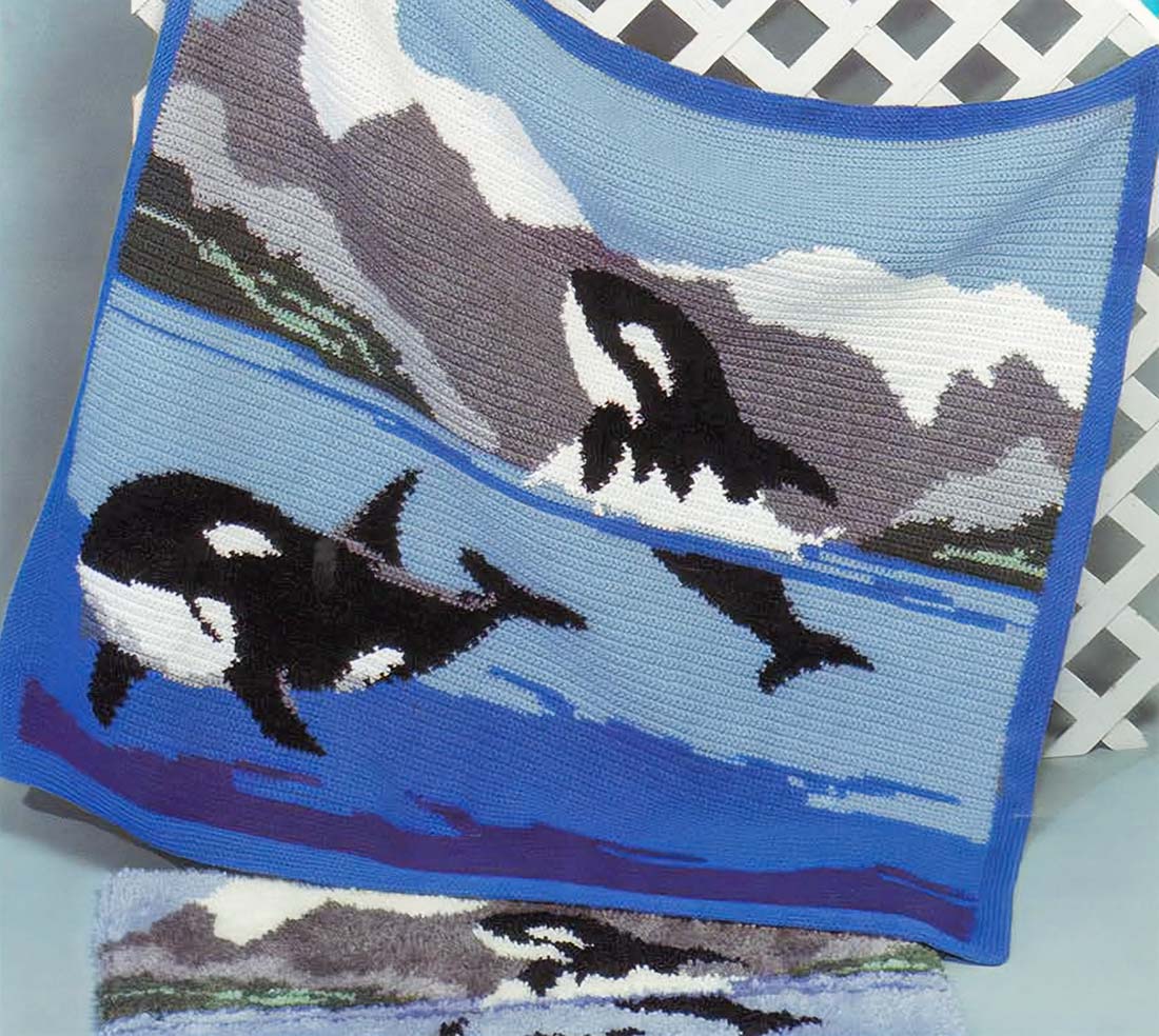 Whales Afghan Pattern – Mary Maxim - Main Image