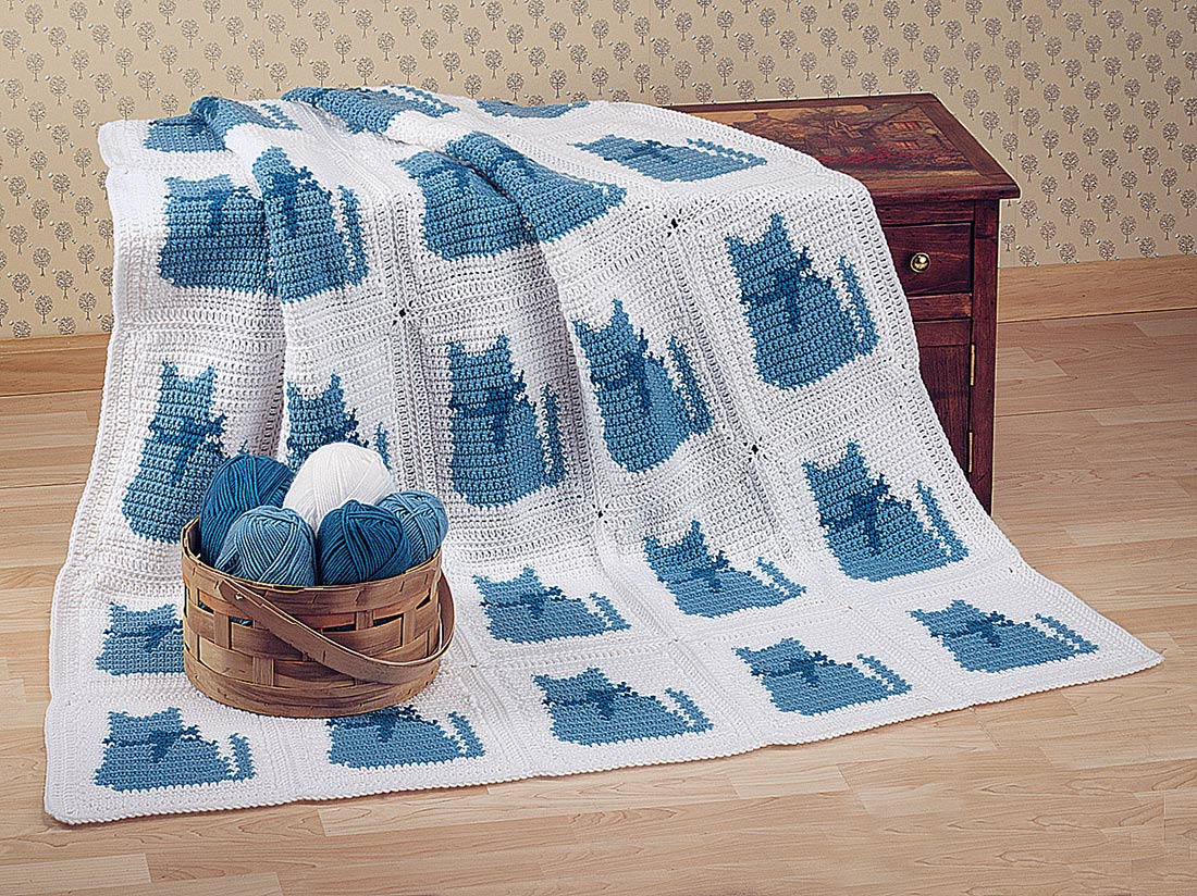 Cozy Kitties Afghan Pattern – Mary Maxim Cozy Kitties Afghan Pattern – Mary Maxim