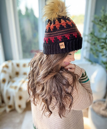 Mosaic Women’s Adult Beanie Cocoa Bulky Mosaic Beanie – Modern Crochet Hat main image 2