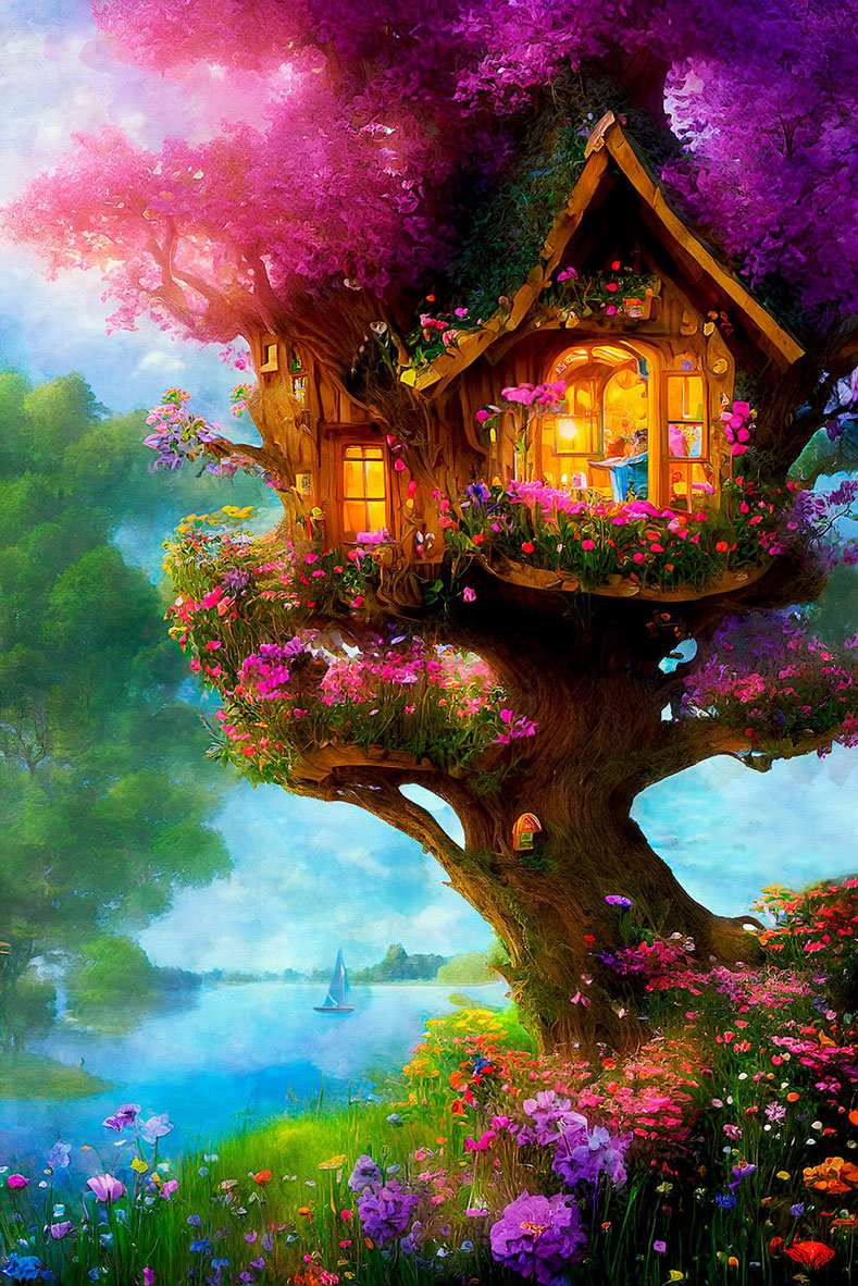 My Summer Treehouse by the Lake Jigsaw Puzzle