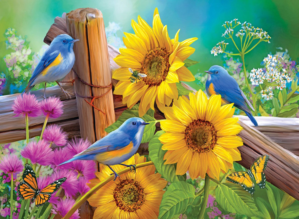 4 in 1 Songbirds Jigsaw Puzzles