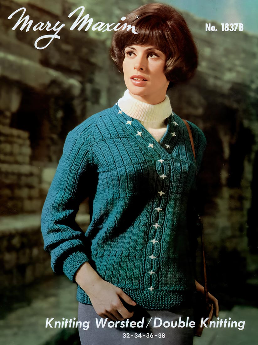 Ladies' Raglan Sleeve Pullover with Dickie Pattern
