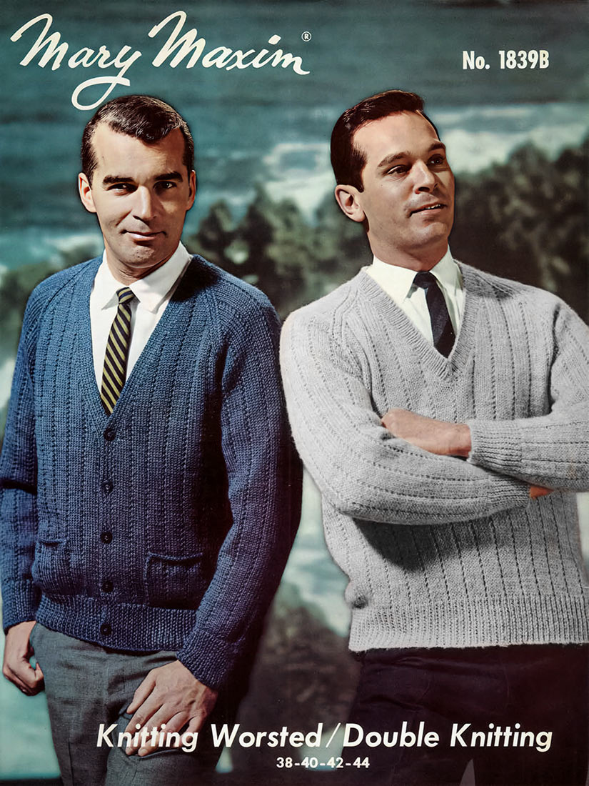 Men's V-Neck Cardigan and Pullover Pattern