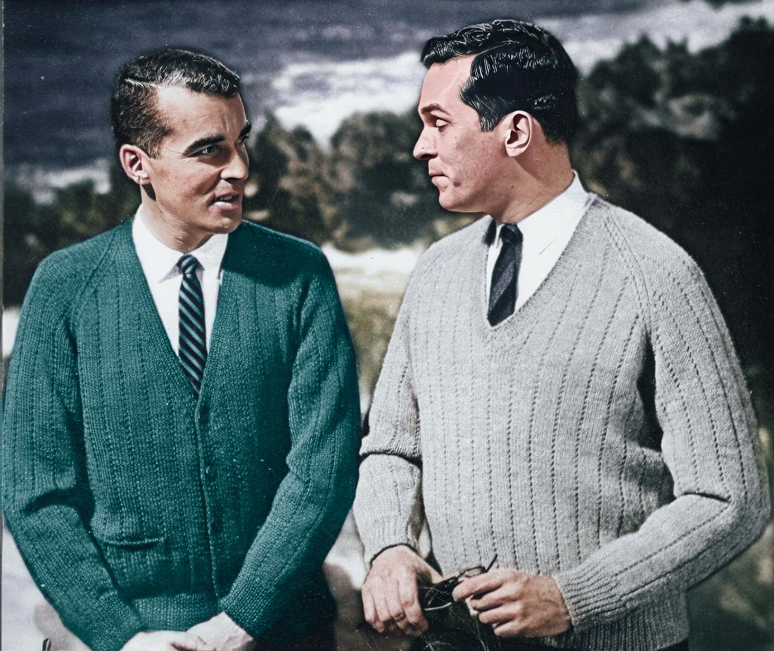 MARY & LONA★40サイズ★Vネックニット★ネイビー Men's V-Neck Cardigan and Pullover Pattern – Mary Maxim