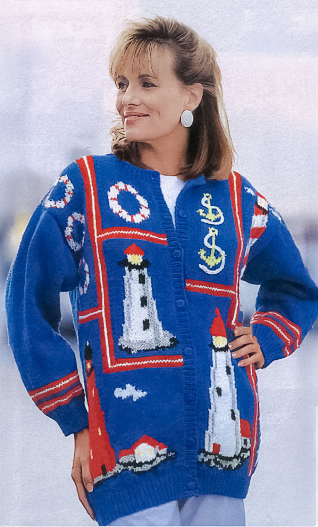 Ladies' Lighthouse Cardigan Pattern – Mary Maxim