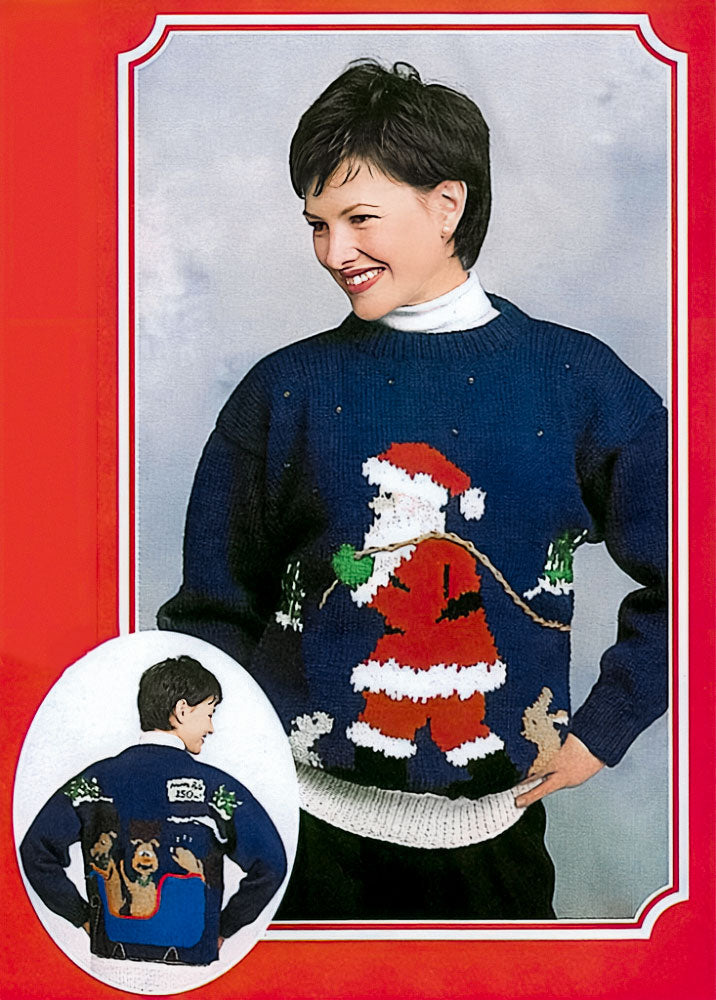 Santa Pulling Sleigh Pullover Pattern – Mary Maxim