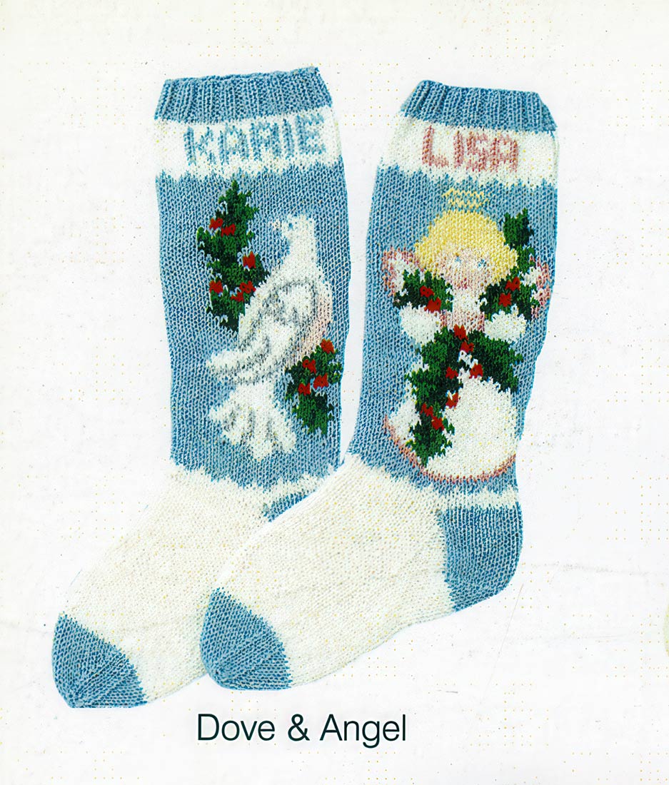 Angel and Dove Christmas Stockings Pattern – Mary Maxim
